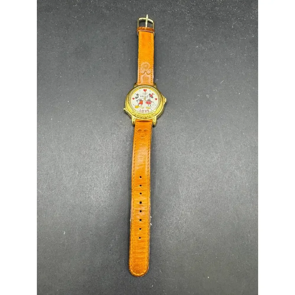 Lorus Disney Musical Mickey & Minnie Love Watch With Brown Leather Band